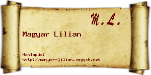 Magyar Lilian névjegykártya